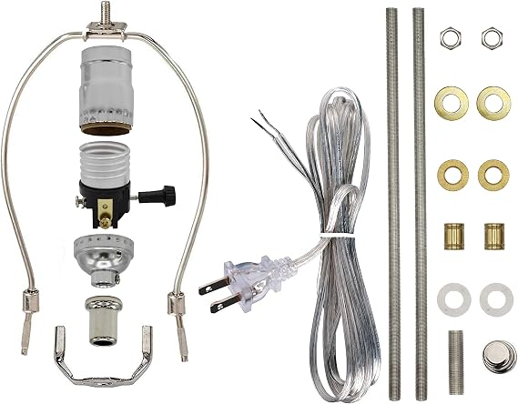 Creative Hobbies ML94KIT Premium Lamp Kit with All Parts for DIY Lamp Design or Repair (Silver)