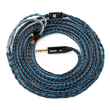 keephifi 6ft IEM Cable 2 Pin 3.5mm, KBEAR ST16-Plus 2m Upgrade 16-Strand Headphone Extension Cable, Silver-Plated Earbuds Wire for Truthear Hexa/Zero, Simgot EW100P, Moondrop blessing2