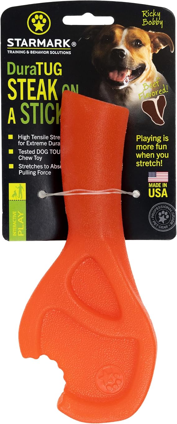 Starmark 74200437: DuraTug Dog Toy, Steak On A Stick, Md