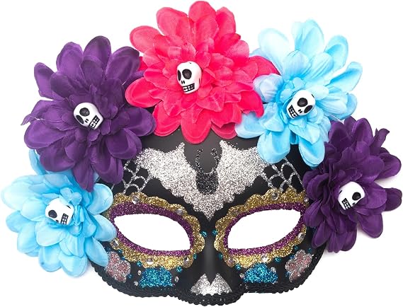 メキシカン死者の日 マスク 花柄 シュガースカル コスチューム ハロウィンマスク Dia de Los Muertos マスク