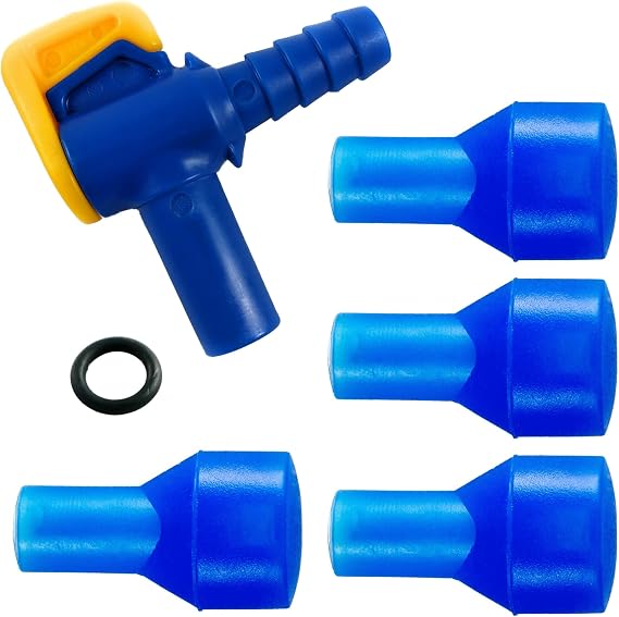 Bite Valve Replacement Mouthpieces fits Camelbak and Most Brands (4-Pack), with Shutoff Valve and Tube O-Ring for Hydration Bladder and Backpack Water Reservoir