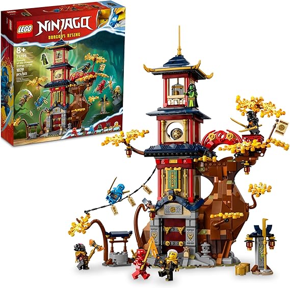 LEGO Ninjago Dragon Energy Core Temple 71795, Ninjago Temple and 6 minifigures including Cole, Kai, NYA as a gift for kids ages 8 and up who loves a buildable Ninja playset