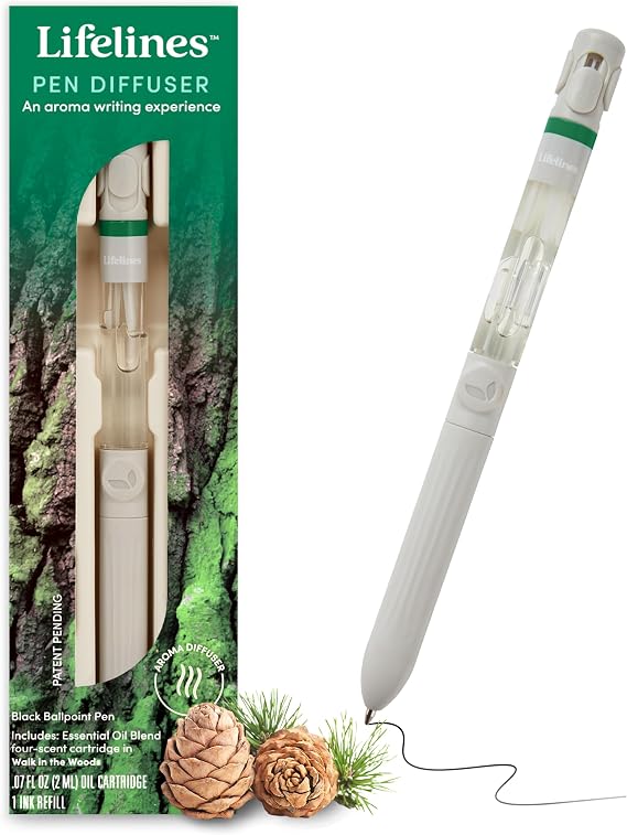 Lifelines Pen Diffuser, Walk in the Woods, 1mm Black Ballpoint Pen