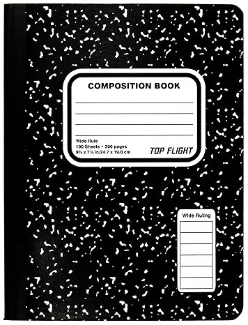 Top Flight Composition Book, Wide Rule, 100 Sheet