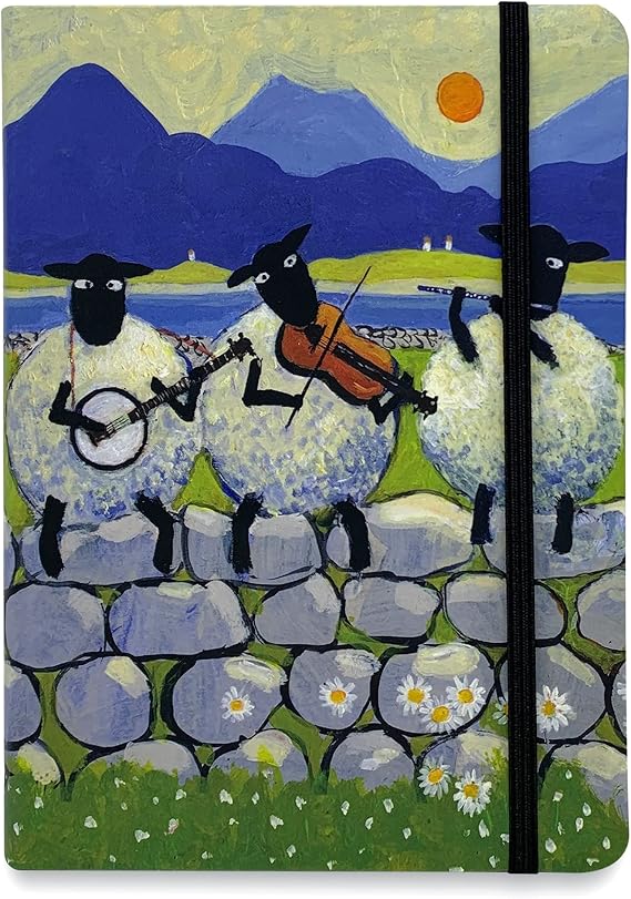 "Bl-ewe Grass" Flexible Pocket Notebook by Thomas Joseph - Funny Sheep