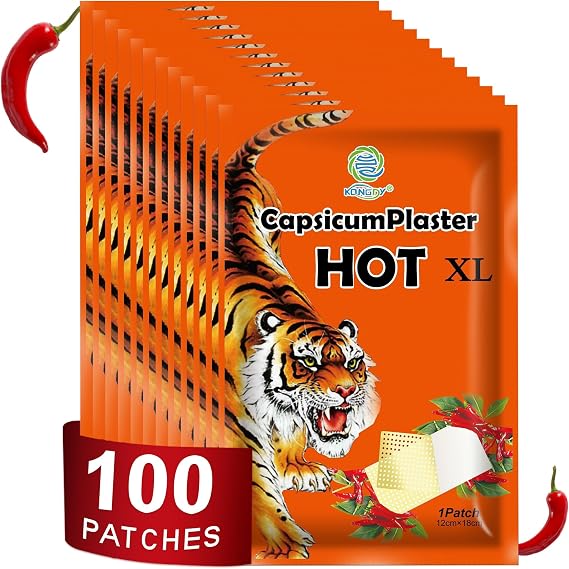 KONGDY 100PCS Hot Capsaicin Patches, XL Extra Strength Tiger Relief Patches