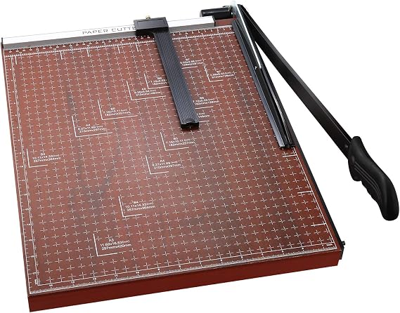 18" Guillotine Paper Cutter, 12-Sheet Precision Trimmer with Safety Lock