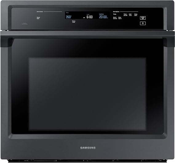 SAMSUNG 30" Smart Wall Oven w/Steam Cook, Wi-Fi, Large Oven Capacity, NV51K6650SG/AA, Fingerprint Resistant Stainless Steel, Black