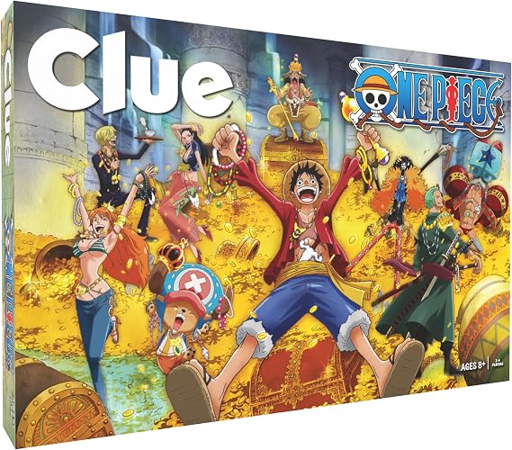 CLUE: One Piece Board Game, Find Hidden Pirate Treasure with Luffy and The Straw Hat Crew, Explore Iconic Locations Like Dressrosa, Drum Kingdom & Water Seven, Official Toei Animation Game, Ages 8+