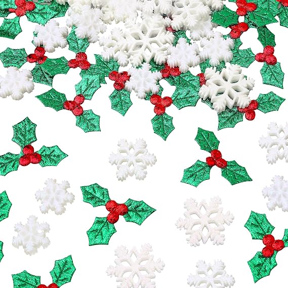 Jetec 150 Pcs Tiny Resin Christmas Snowflake Christmas Mini Snow Charm
