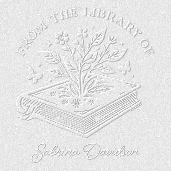 from The Library of Embossers & Stamps | Custom Embosser | Custom Stamp | Ex Libris | Great for Personalizing Books, Text Books and Journals and Other Documents (Design 1, Embosser)