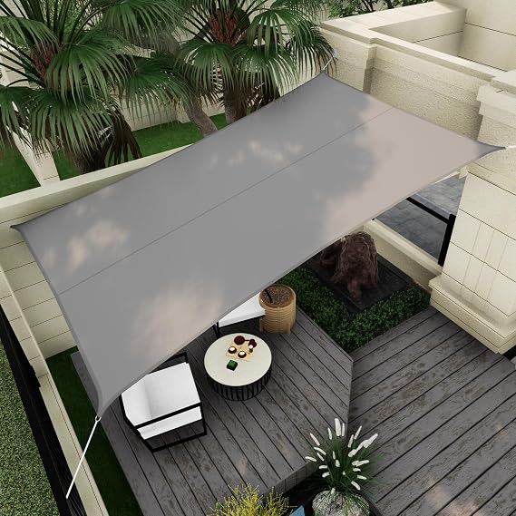 Sun Shade Sail, 20'x20' 95% UV Block Outdoor Canopy Light Gray