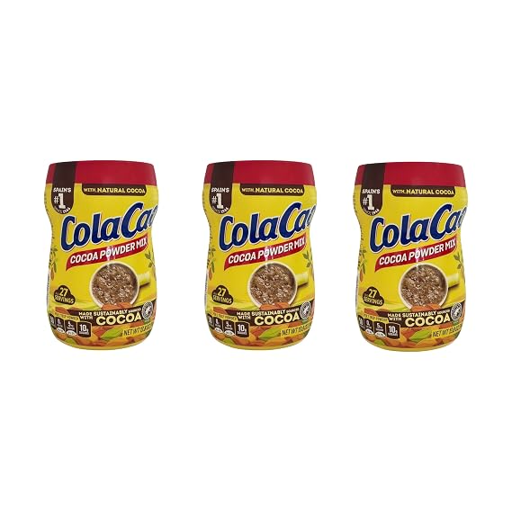 Cola Cao Cocoa Powder Mix 3 PACKS 13.8 oz (390 g) per unit. Colacao chocolate drink mix. Colacao original Espana. Natural Cocoa with no additives. (3)