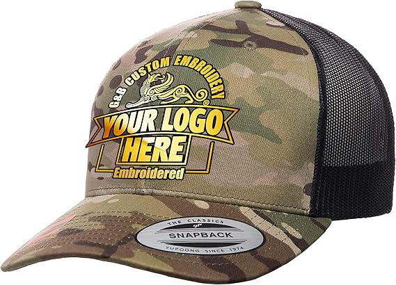 6606MC Meshback Retro Trucker Multicam Custom Hat (Camo)