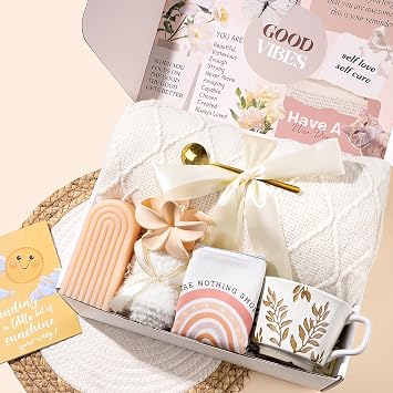 Birthday Gifts for Women, Unique Relaxing Spa Kit Gift Baskets for Women Self Care Gift Get Well Soon Christmas Gifts for Best Friends Sister Mom Her