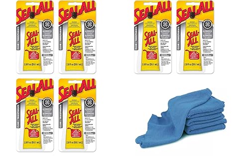 (Pack of 6) - 2 oz Eclectic Products 380100 Seal-All All Purpose Contact Adhesive + 4 Blue Commercial Shop Towels Automotive, Industrial & Agricultural Use (6)