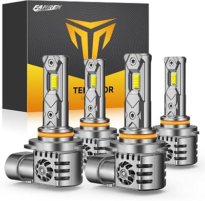 FAHREN 2025 Upgraded 9006 9005 Light Bulbs, [Latest & Brightest] 140000LM 1400% Brighter, Real 1:1 Mini Size HB3 HB4 Fog Light, Plug and Play Powersports Turn Signals Light, Pack of 4