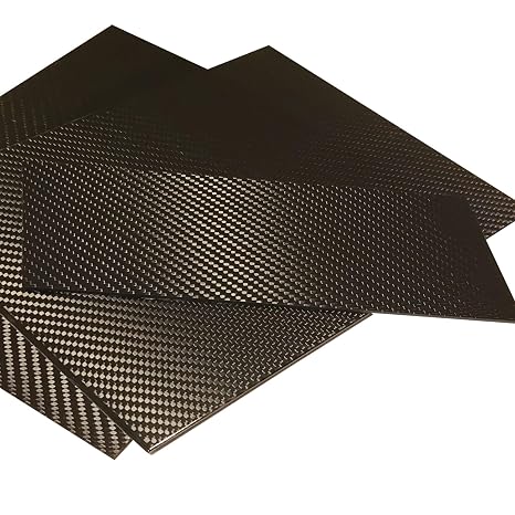 250mm x 100mm x 3mm 100% - Pure Carbon Fiber Laminate Plate Panel Black - 3K Plain Weave - Glossy Surface for CNC Machining, Drones, Radio Control Cars, Boats Nano tech Material