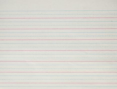 PACON Newsprint Handwriting Paper, Dotted Midline, Grade 1, 5/8" x 5/16" x 5/16" Ruled Long, 10-1/2" x 8", 500 Sheets,Blue/White/Red
