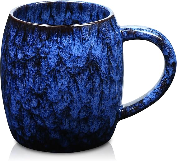 26 oz Extra Large Ceramic Coffee Mug with Big Handle(Dark Blue)