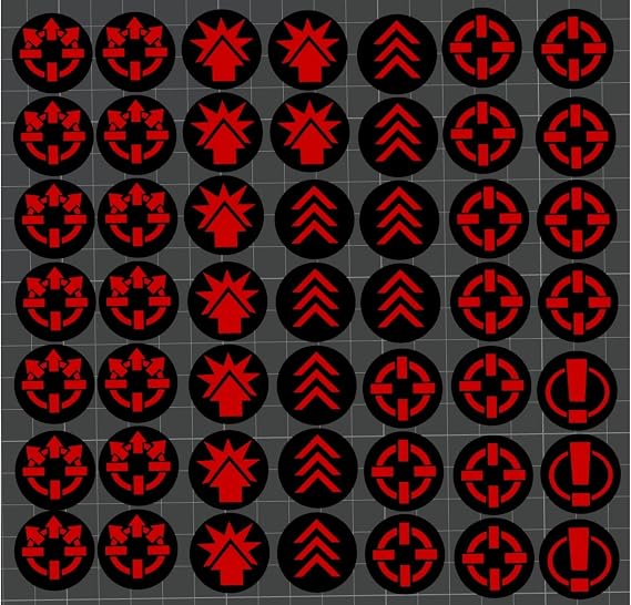 Custom Order Tokens Compatible with 30k-Themed Tabletop Games (Black Red)