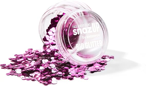 Snazaroo Chunky Bio Glitter, 5g (.17-oz) Tub, Fuchsia