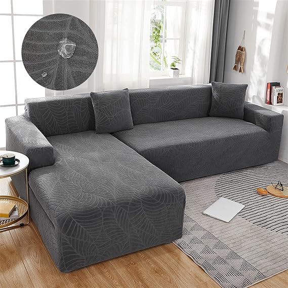 Plush Fabirc Elastic Sofa Cover Soft Stretch Furniture Protector For Living Room Stretch Couch Living Room Chaise Lounge (Color : Grey, Size : L140-185cm)