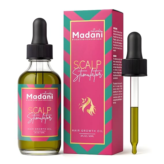 Scalp Stimulator Hair Growth Oil With Rosemary Oil & Mint - Hair Loss Treatment for Split End and Dry Scalp for All Hair Types, Strengthen Hair and Stop Hair Loss, 2-Fluid Ounces