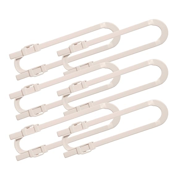 Dreambaby U Shaped Cabinet Locks - Extra Long Child Lock for Cabinets - Gliding Baby Safety Locks (6 Pack)