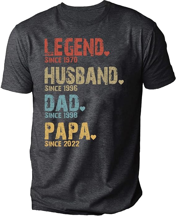 NAZENTI Legend Husband Dad Papa Shirt, Custom Papa Shirts, Personalized Dad Grandpa Nickname, Fathers Day Personalized Gifts