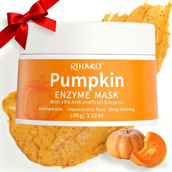 RIHAKO Easter Gifts for Women Pumpkin Enzyme Face Mask Skincare| Brightening Exfoliating Facial Mask For Dead Skin,Dullness Dark Spots, Uneven Skin Tone,Large Pores and Brightens Skin