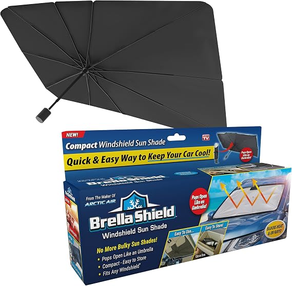 Ontel Brella Shield Car Windshield Sun Shade by Arctic Air, 31 x 57 in