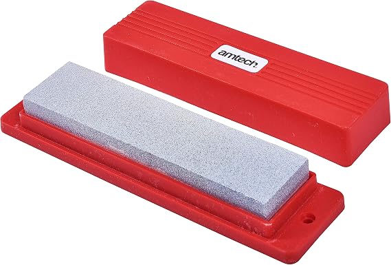 Amtech – 8 inch Sharpening Stone and Box Set, Lightweight Aluminium Body, Precision Cutting, DIY & Trade Use (8 inch)