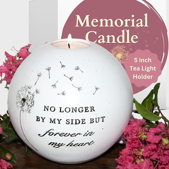 Handcrafted Memorial Candle Holder - Tea Light Tribute for Loss of Loved Ones, Sympathy Gifts, Pet Loss Remembrance, or Funeral Keepsake, 5x5 Inch