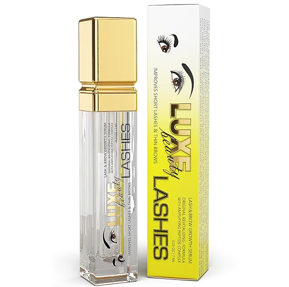 Luxe Beauty Lashes Eyelash Growth Serum - Longer, Fuller, Lush Lashes and Eyebrows - all Natural Lash and Thicker Eyelashes er Eyebrows - 0.23 ounce