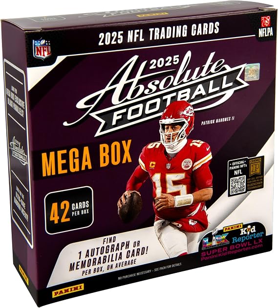 202526 Panini Absolute Football Mega Box Retail Exclusive Parallels & Inserts NFL Trading Cards Sealed Retail Mega Box