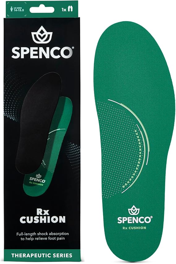 Spenco Rx Comfort Thin Lightweight Cushioning Orthotic Shoe Insole, Women's 7-8.5/Men's 6-7.5