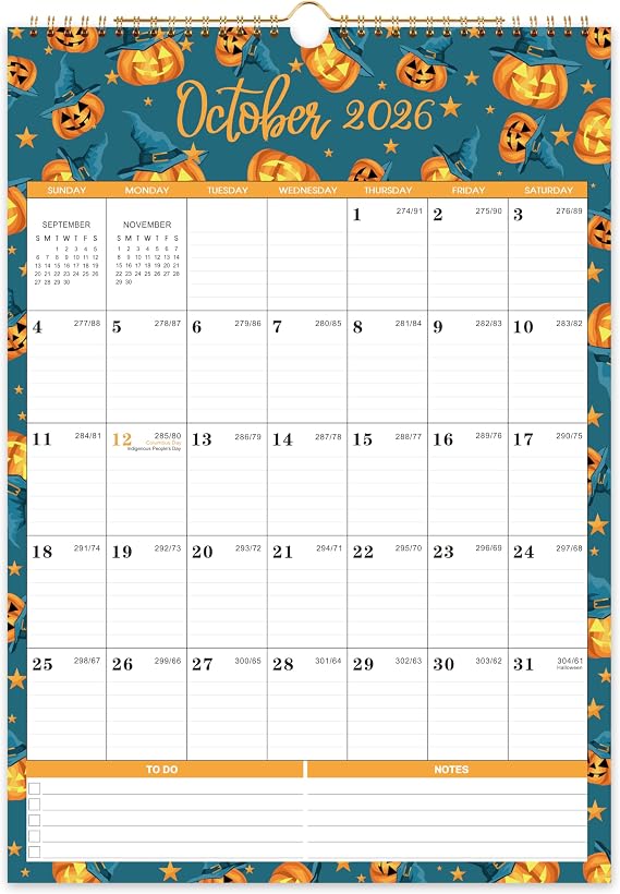 2026 Wall Calendar - Calendar 2026, Jan 2026 - Dec 2026, Large Wall Calendar 2026, 12" x 17", 18 Months Calendar Large with Hook, Perfect Wall Calendar for Organizing - 12 Different Themes