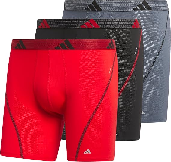 adidas Men's Performance Athletic Mesh Boxer Brief Underwear 3-pack, Moisture Wicking, Sport Comfort Boxer Briefs (pack of 3)