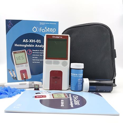 Hemoglobin Meter Hemoglobin Test Meter Hemoglobin Analyzer Test Kit + 25 Strips +25Lancets Easy To Use At Home