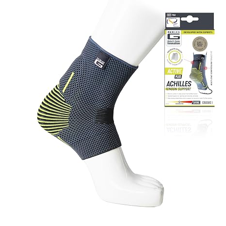 Neo-G Achilles Tendon Support With Silicone Tendon Cushion - Achilles Tendonitis Brace Ankle Support For Men And Women Targeted Ankle Compression Sleeve - Breathable - Active Plus (Medium)