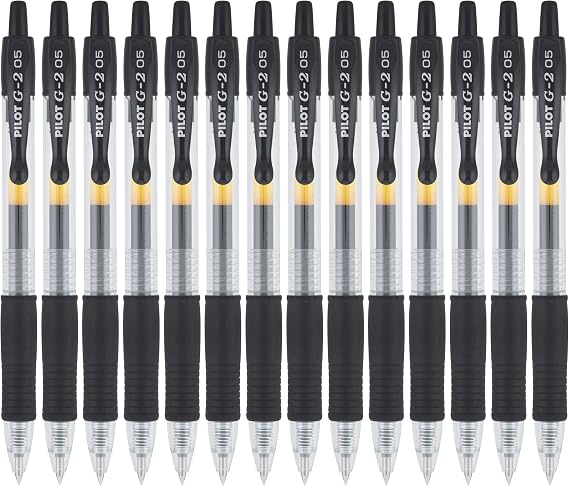 PILOT G2 Premium Gel Roller Pens, Gel Pens Black, Pack of 14
