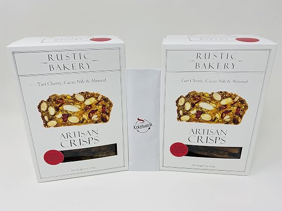 Artisan Crisps Crackers Bundle Tart Cherry Cacao Nib & Almond 5oz 2 PACK