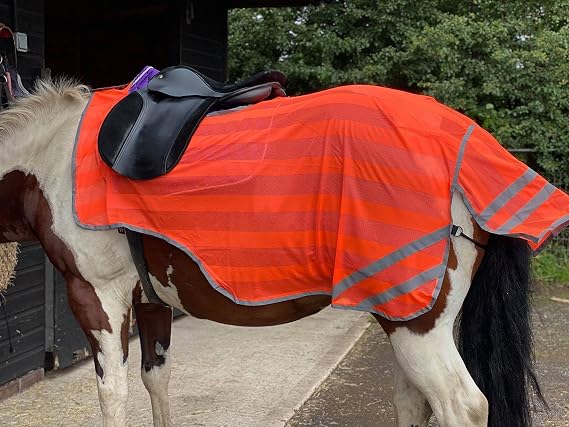 REFLEX HIND EXERCISE SHEET HI VIZ QUARTER SHEET SADDLE GAP FULL/COB/PONY NEON ORANGE (Cob)