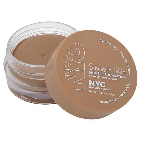 NYC New York Color Smooth Skin Mousse Foundation, Natural Beige, 0.49 oz