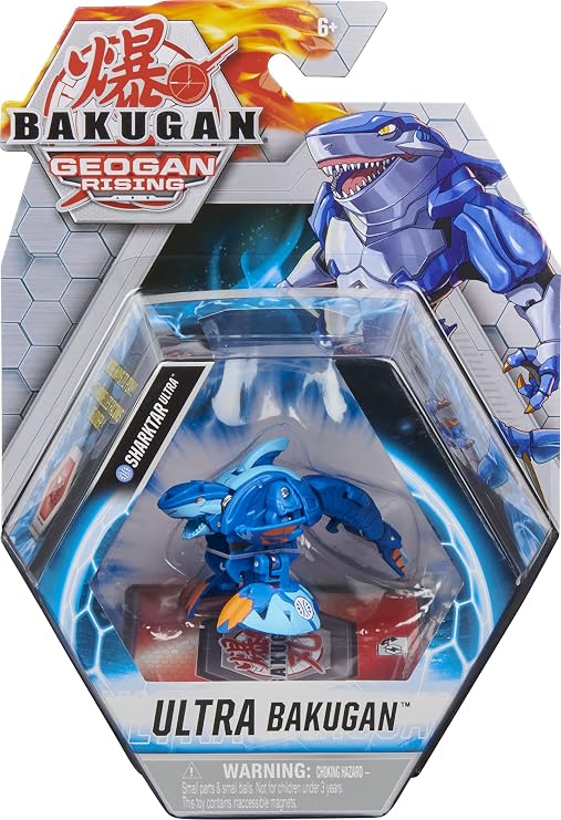 Bakugan Ultra, Sharktar, 3-inch Tall Geogan Rising Collectible Action Figure and Trading Card