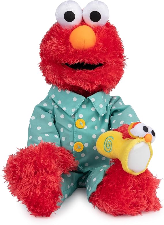 GUND Sesame Street Official Bedtime Elmo Muppet Plush, Premium Glow-in-the-Dark Plush Toy for Ages 1 & Up, Red, 12