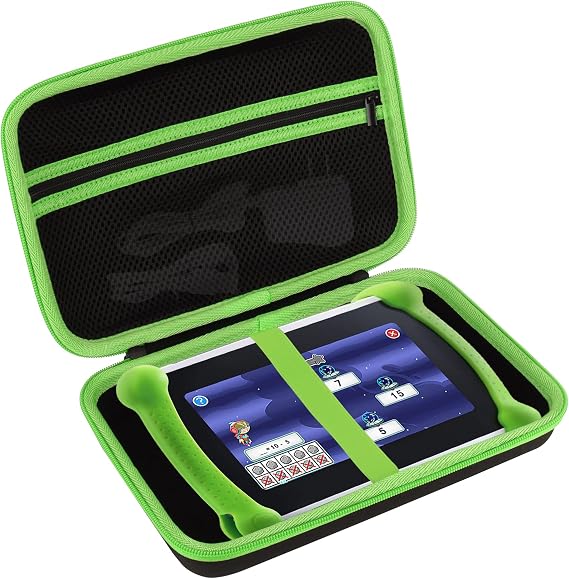 Storage Case Compatible with Leapfrog LeapPad Academy/LeapPad Ultimate/Epic Academy Edition Learning Tablet (Black + Green)