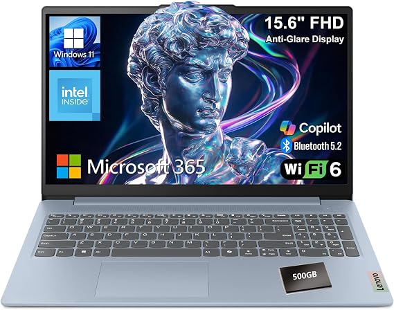 Lenovo Essential 15.6" FHD Laptop, Intel Processor, 8GB DDR5, 128GB Storage