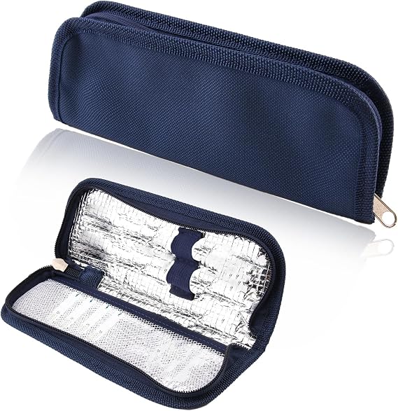 Insulin Cooler Travel Case, Small Portable Diabetic Insulated Bag | Compact and Convenient Medicine Storage for Insulin Pens and Medicine, Travel Companion for Diabetic Patients (Navy Blue)
